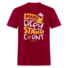 Load image into Gallery viewer, 2024 “Make Every Stamp Count” Unisex Classic T-Shirt - dark red
